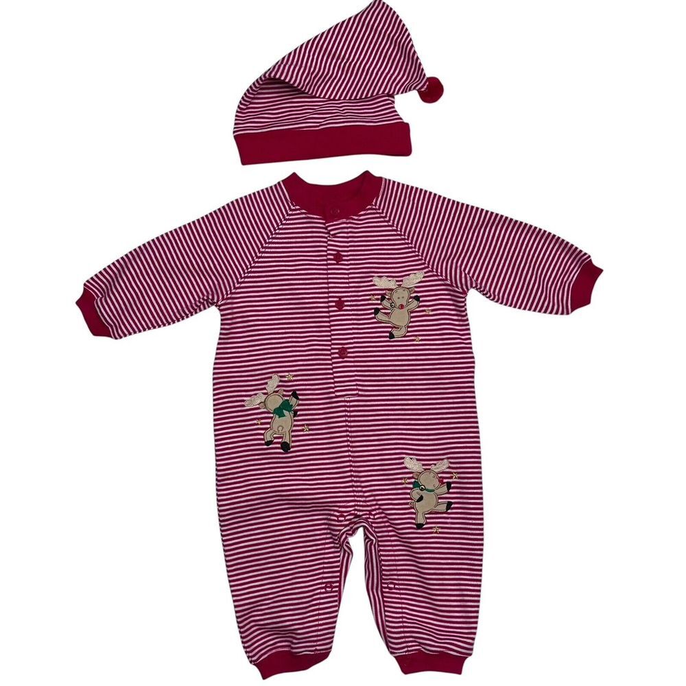 New Starting Out Size 6 Month 2pc Christmas Outfit & Hat 'Santa's Little Helper'